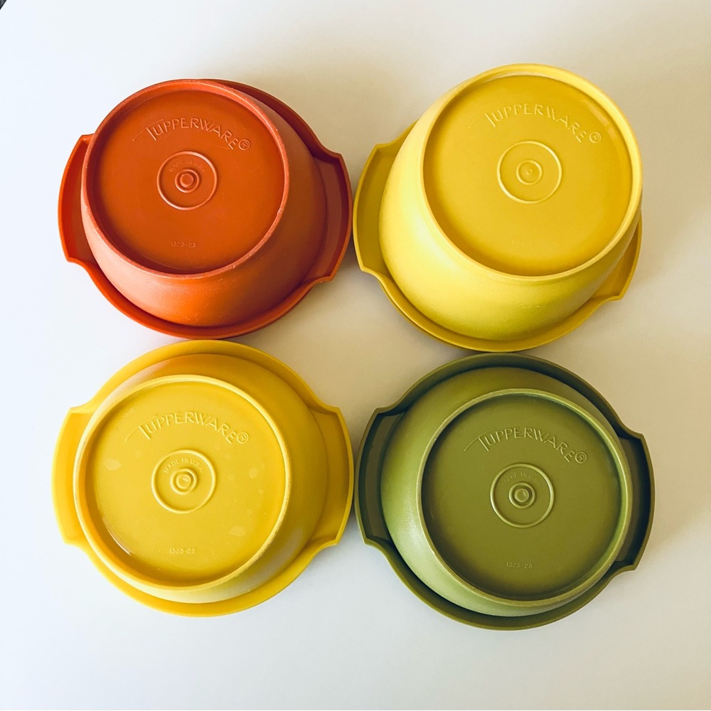 4 Vintage Tupperware Harvest Color Canisters - Picture 6 of 11
